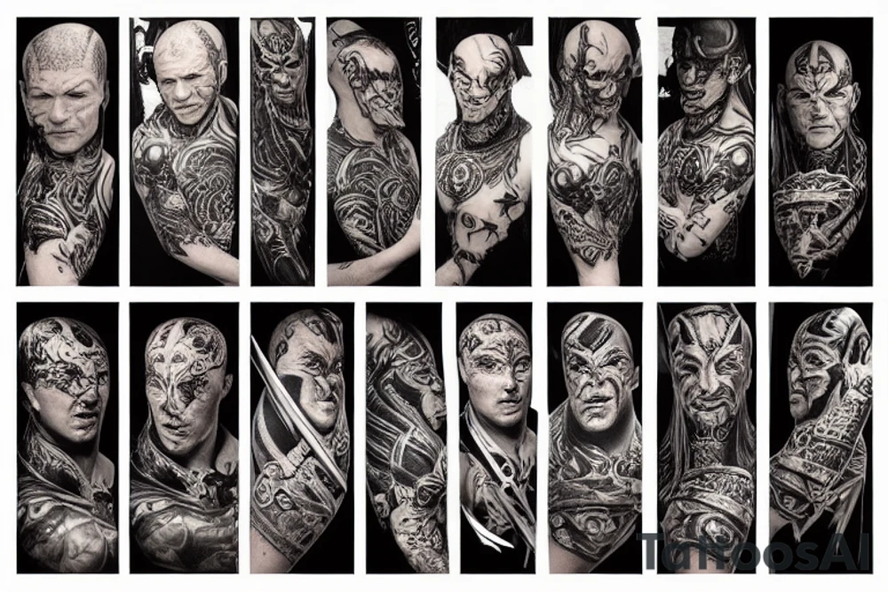 badass warrior scene tattoo idea
