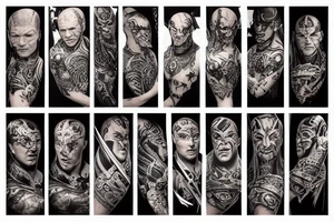 badass warrior scene tattoo idea