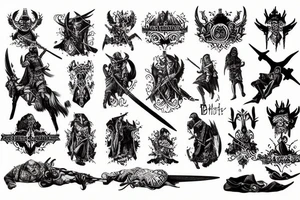 badass warrior scene tattoo idea