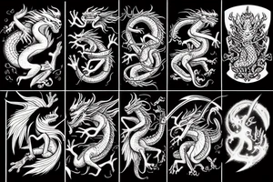 dragon breathing lightning tattoo idea