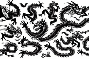 dragon breathing lightning tattoo idea