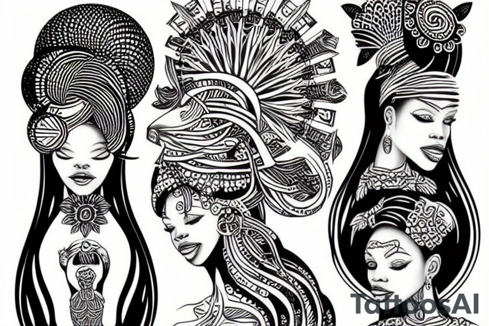 African water goddess tattoo idea