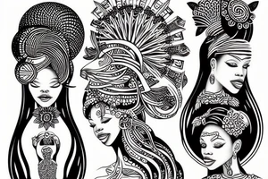 African water goddess tattoo idea