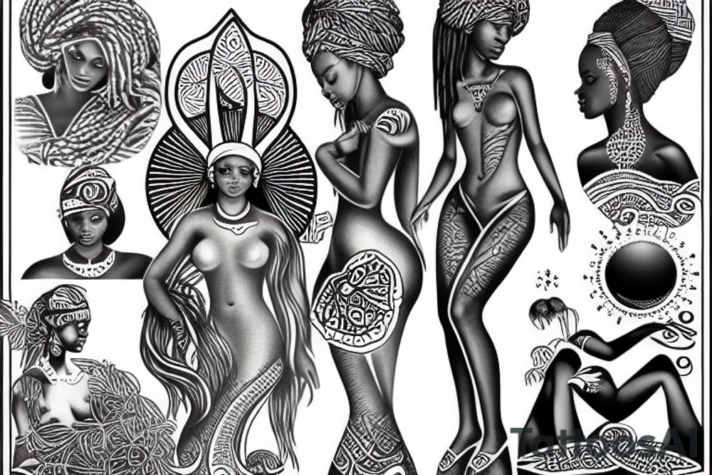 African water goddess tattoo idea