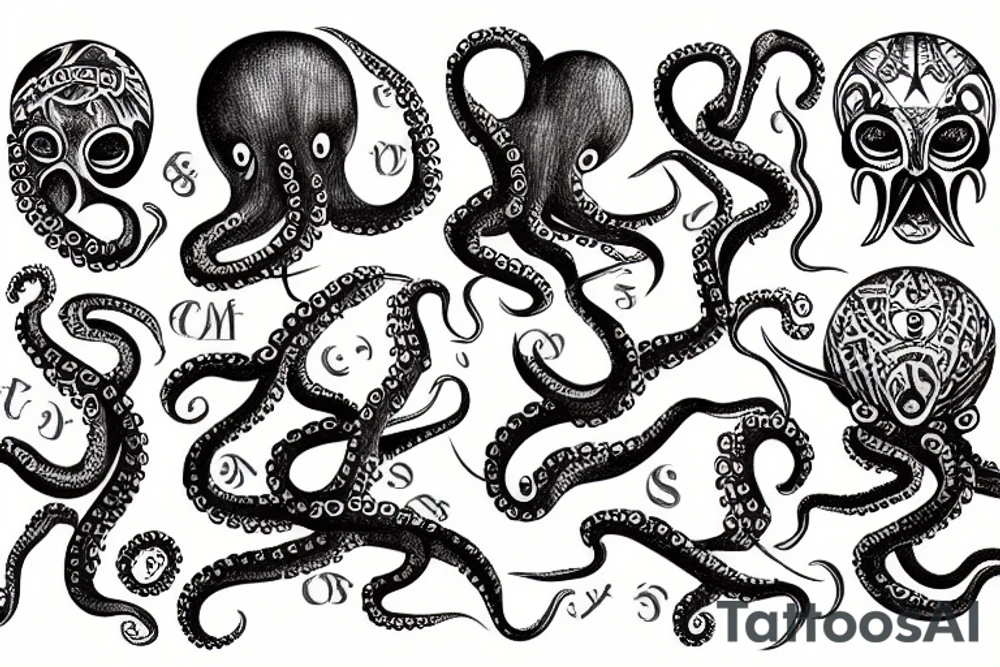 An octopus with the head of an eagle tattoo idea