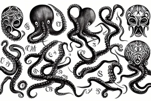 An octopus with the head of an eagle tattoo idea