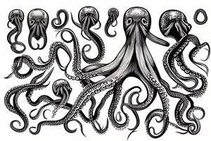 An octopus with the head of an eagle tattoo idea