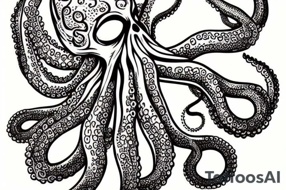 An octopus with an eagle head as it's own head tattoo idea
