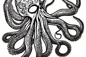An octopus with an eagle head as it's own head tattoo idea