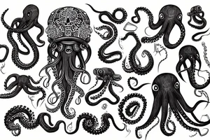An octopus with an eagle head as it's own head tattoo idea