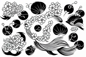 kois ocean cherry blossom tattoo idea