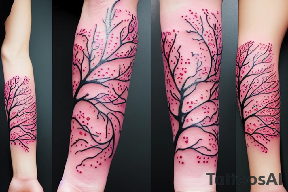 kois ocean cherry blossom tattoo idea