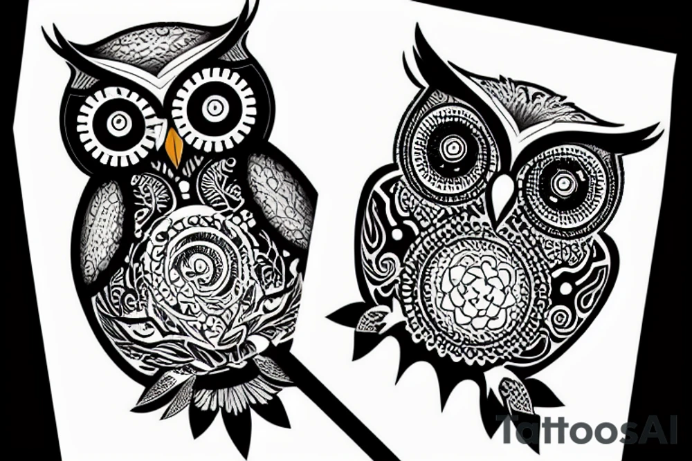 Owl flying in the night shy tattoo idea