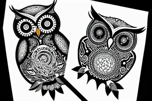 Owl flying in the night shy tattoo idea