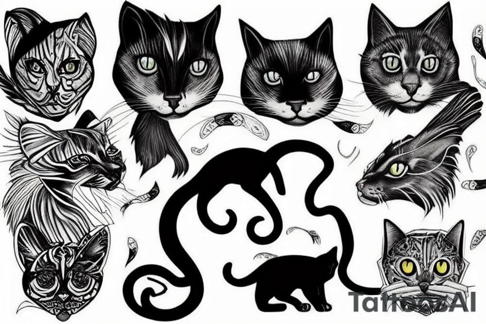 immortal feline entity tattoo idea