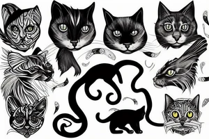 immortal feline entity tattoo idea