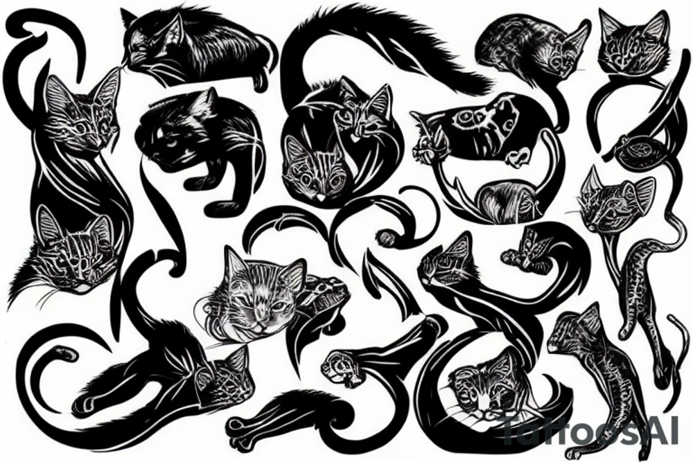immortal feline entity tattoo idea