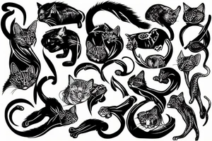 immortal feline entity tattoo idea