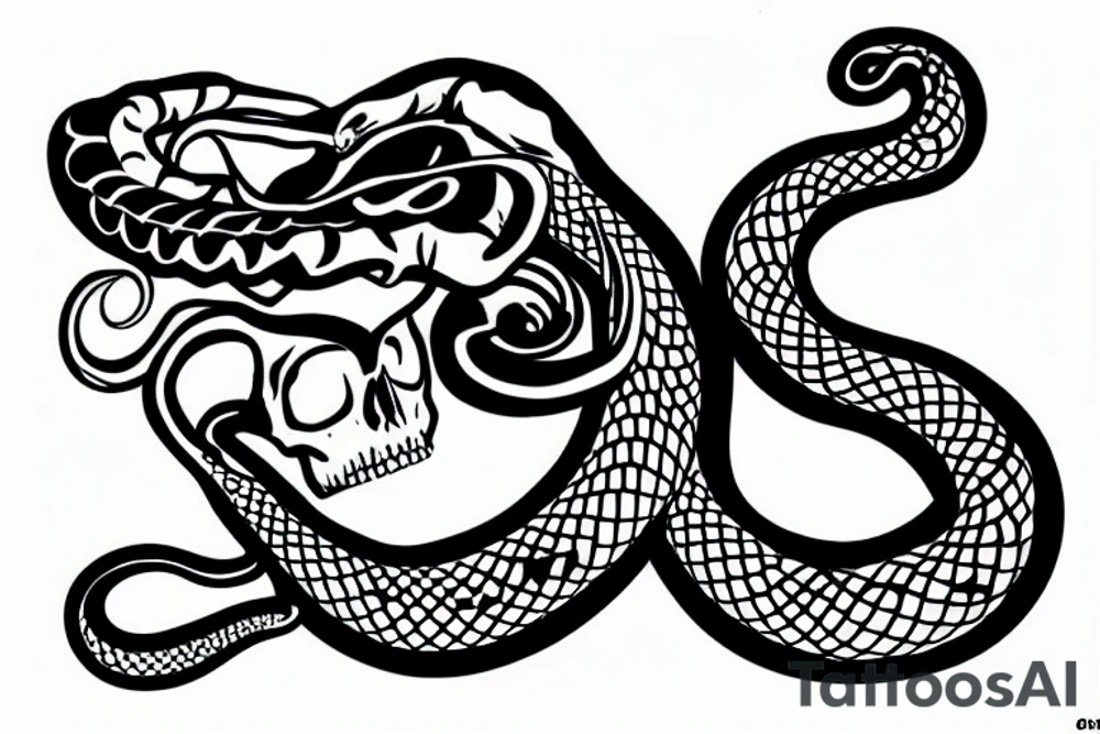 Snake and skull tattoo idea