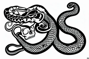 Snake and skull tattoo idea