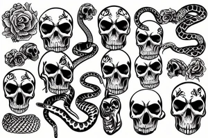 Snake and skull tattoo idea