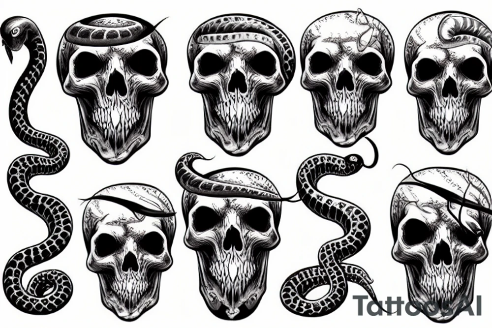 Snake and skull tattoo idea