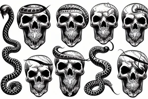 Snake and skull tattoo idea