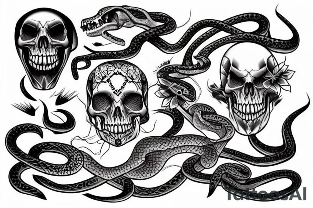 Snake and skull tattoo idea