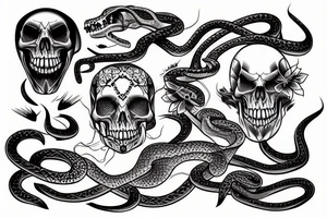 Snake and skull tattoo idea
