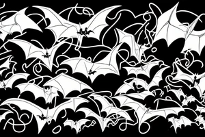 bats flying up tattoo idea