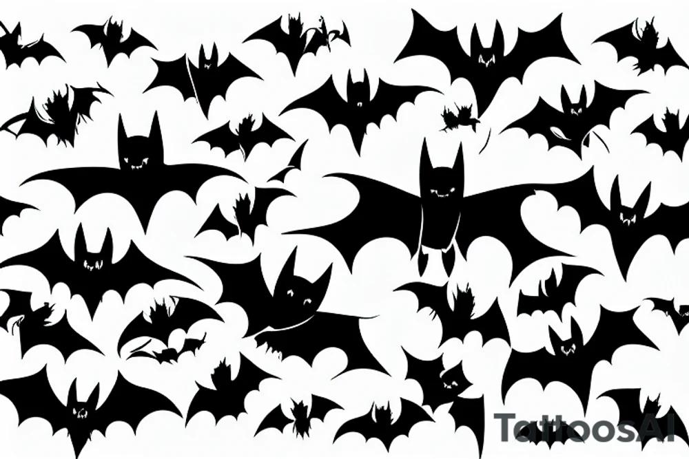 bats flying up tattoo idea