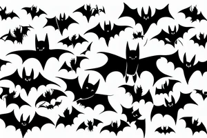 bats flying up tattoo idea