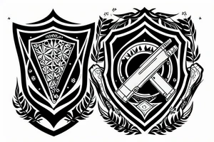 Shield made from a vinyl record tattoo idea
