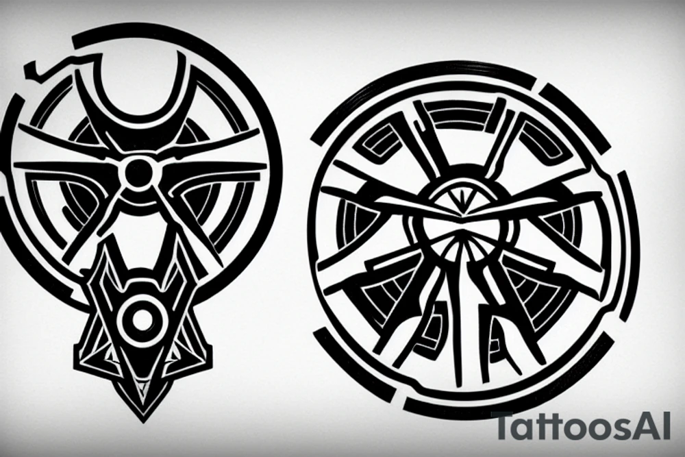 Shield made from a vinyl record tattoo idea