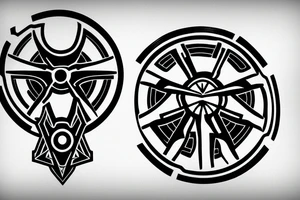 Shield made from a vinyl record tattoo idea