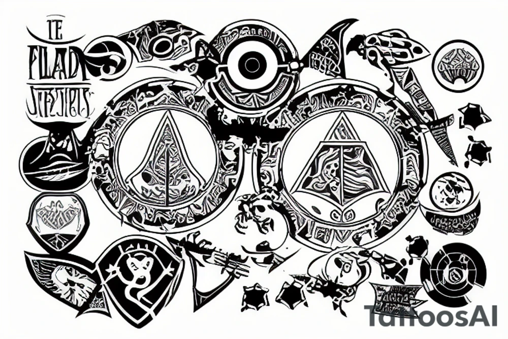 Shield made from a vinyl record tattoo idea