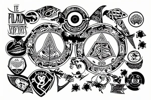 Shield made from a vinyl record tattoo idea