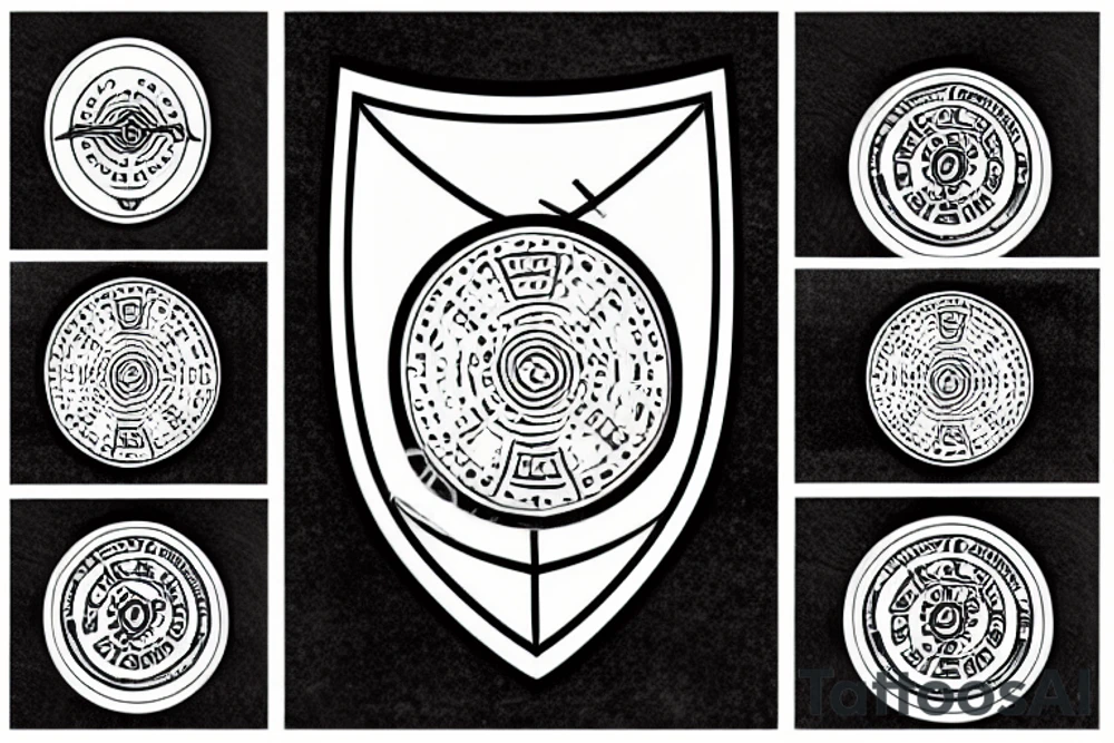 Shield made from a vinyl record tattoo idea