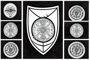 Shield made from a vinyl record tattoo idea