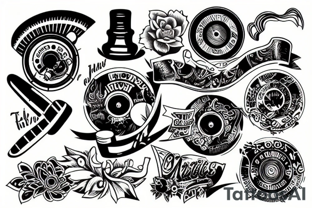 vinyl record tattoo idea