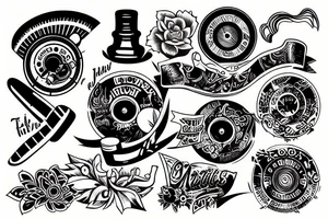vinyl record tattoo idea