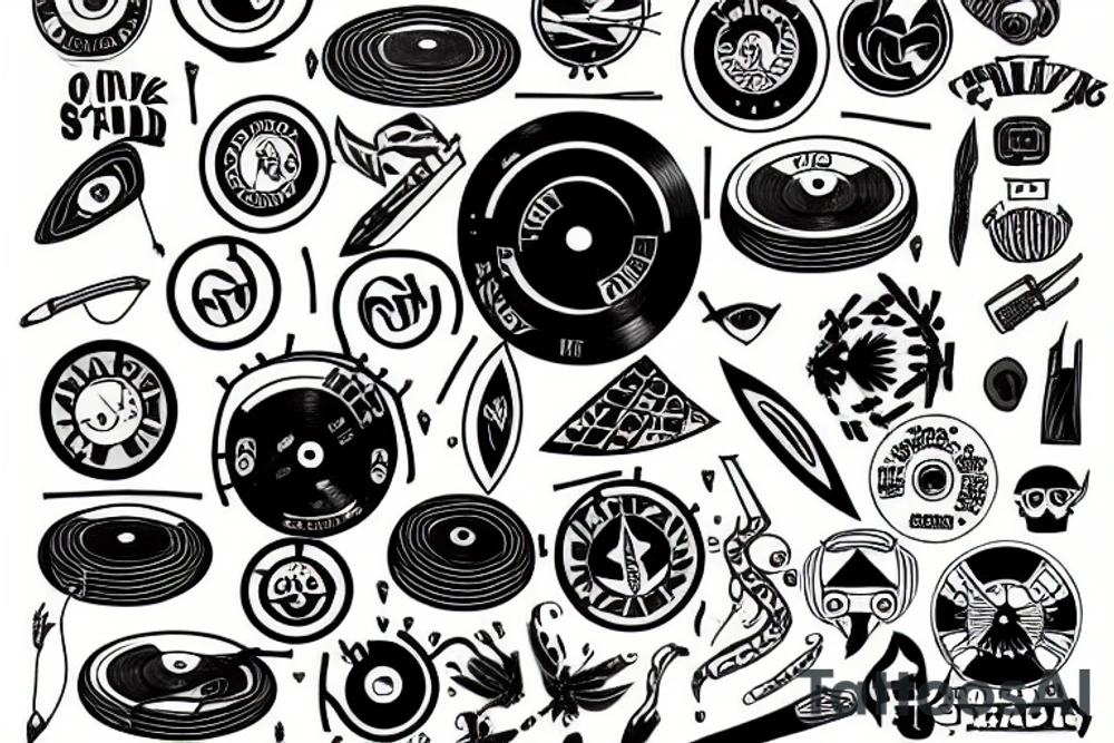 Vinyl record shield tattoo idea