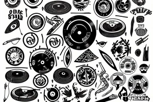 Vinyl record shield tattoo idea