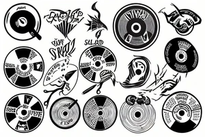 Vinyl record shield tattoo idea
