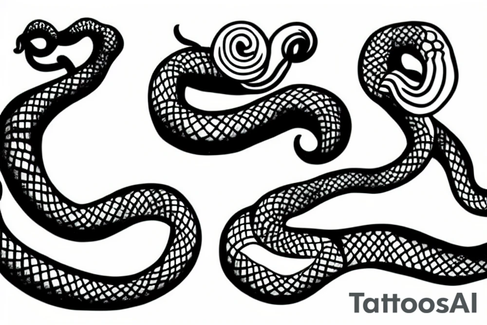 Hand holding snake tattoo idea