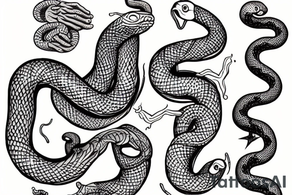 “Hand” holding snake tattoo idea
