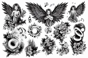 Angel, music tattoo idea