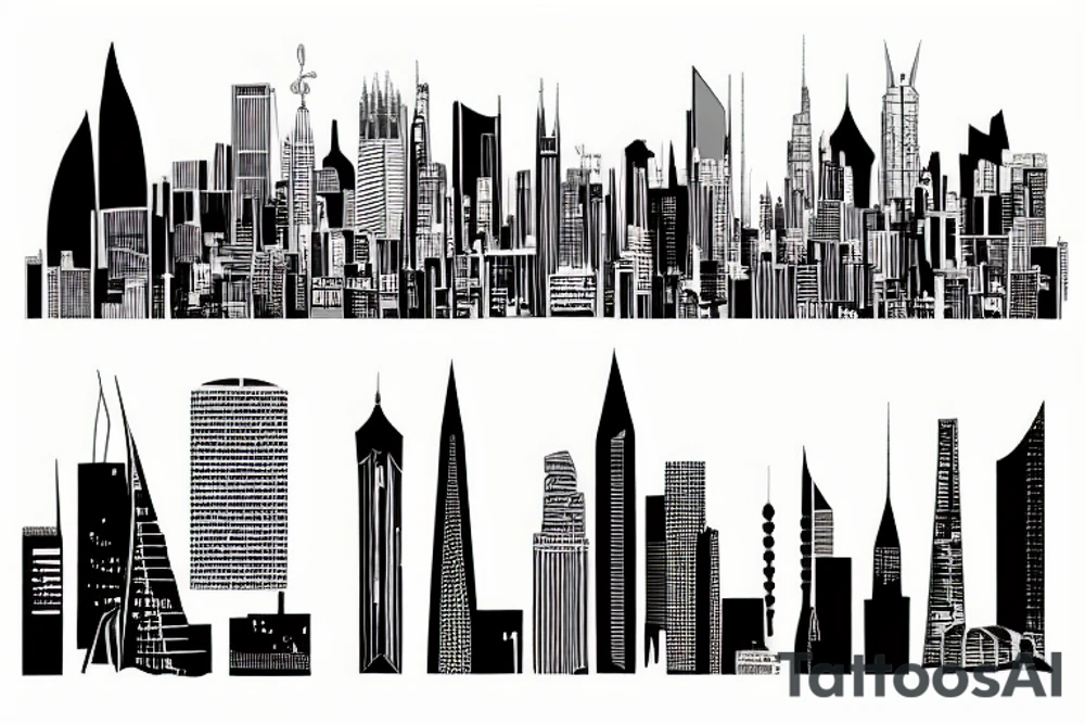 cityscape tattoo idea