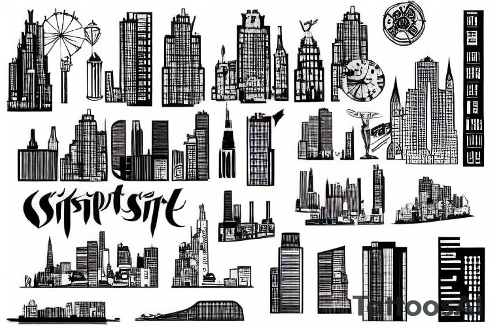 cityscape tattoo idea