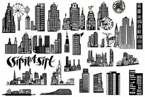 cityscape tattoo idea